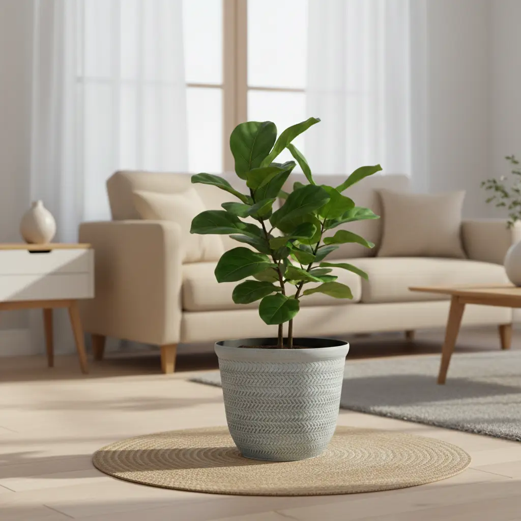 Leaf-Weave Textured Planters - Nature-Inspired Decorative Pots