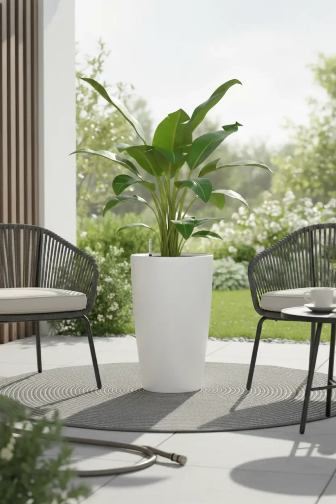 Metallic Gloss Self-Watering Planters